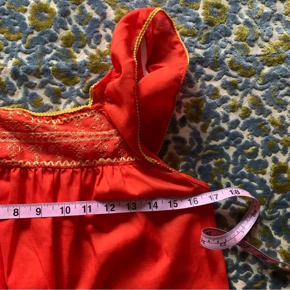 Orange Embroidered Women's Nightgown - Picture 9 of 10